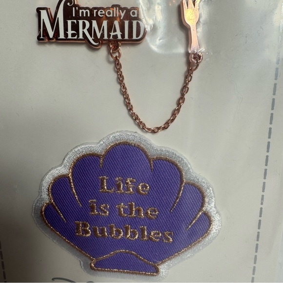 NWT. Disney Patch & Pin. Patched Little Mermaid Shell Patch and Pin Set - Picture 2 of 9